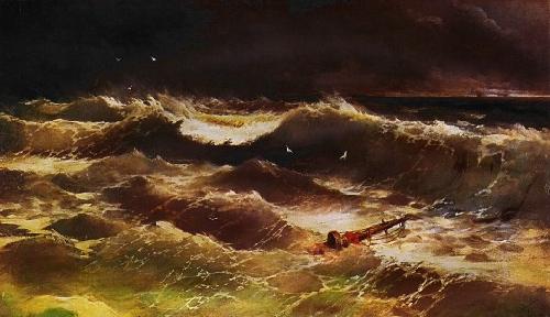 Ivan Aivazovsky Storm Sweden oil painting art